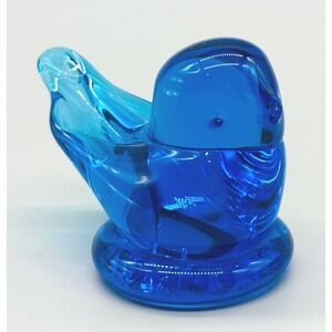 Terra Studios Bluebird of Happiness Figurine Art Glass Signed 2006 3 inch
